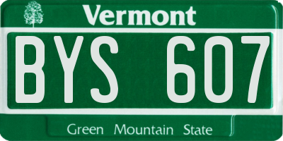VT license plate BYS607