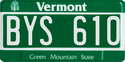VT license plate BYS610