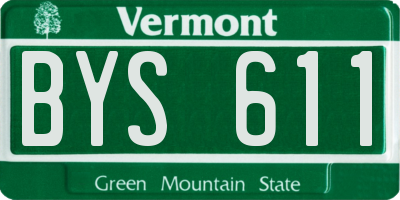 VT license plate BYS611