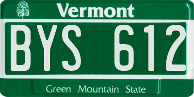 VT license plate BYS612