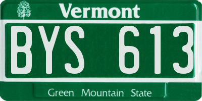 VT license plate BYS613