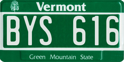 VT license plate BYS616