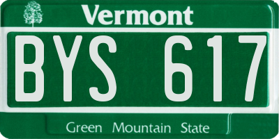 VT license plate BYS617