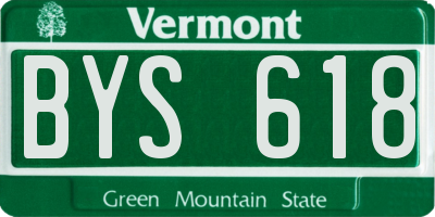 VT license plate BYS618