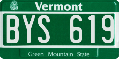 VT license plate BYS619