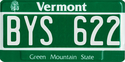 VT license plate BYS622