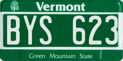VT license plate BYS623