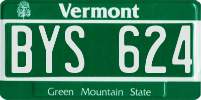 VT license plate BYS624