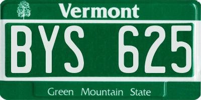 VT license plate BYS625