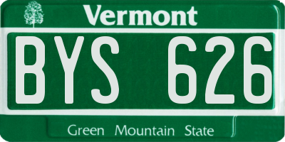 VT license plate BYS626
