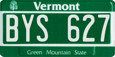 VT license plate BYS627