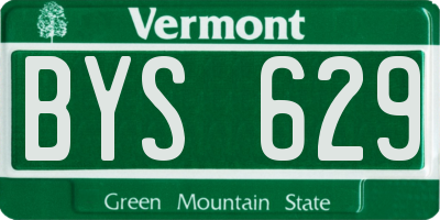 VT license plate BYS629