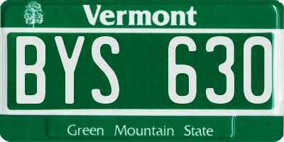 VT license plate BYS630