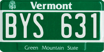 VT license plate BYS631