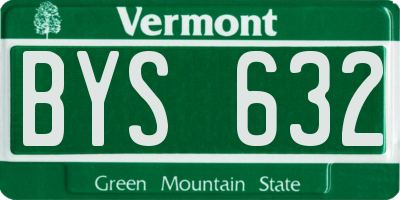 VT license plate BYS632