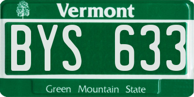 VT license plate BYS633