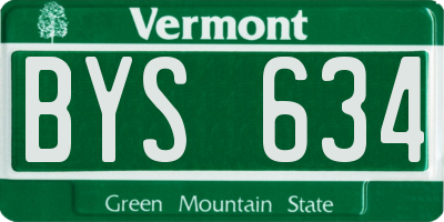 VT license plate BYS634