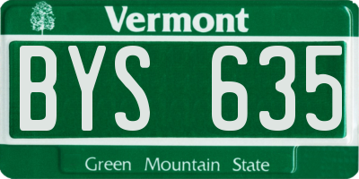 VT license plate BYS635