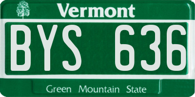 VT license plate BYS636