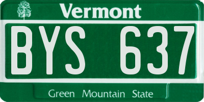 VT license plate BYS637