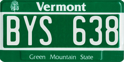 VT license plate BYS638