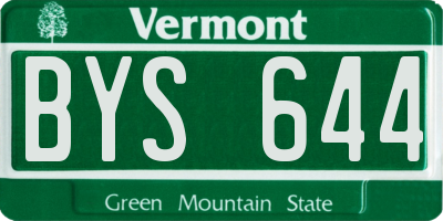 VT license plate BYS644