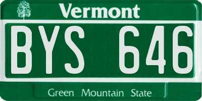 VT license plate BYS646