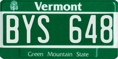 VT license plate BYS648