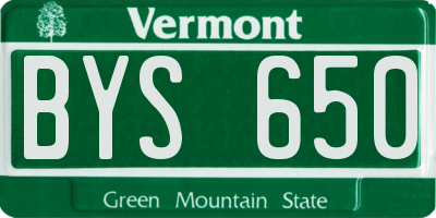 VT license plate BYS650