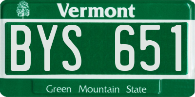 VT license plate BYS651