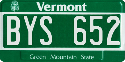VT license plate BYS652