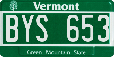 VT license plate BYS653