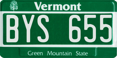 VT license plate BYS655