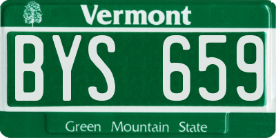 VT license plate BYS659