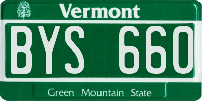 VT license plate BYS660