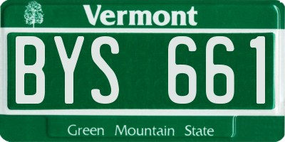 VT license plate BYS661