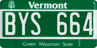 VT license plate BYS664