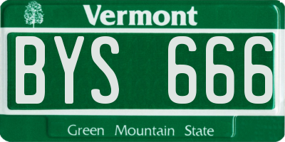 VT license plate BYS666