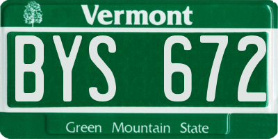 VT license plate BYS672