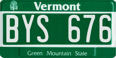 VT license plate BYS676