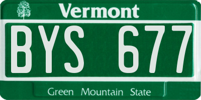 VT license plate BYS677
