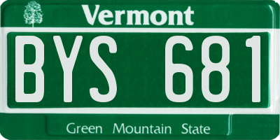 VT license plate BYS681