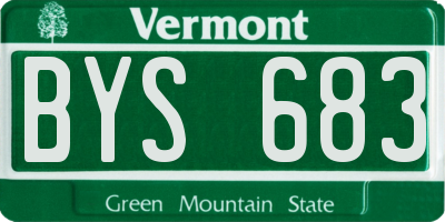 VT license plate BYS683