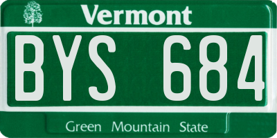 VT license plate BYS684