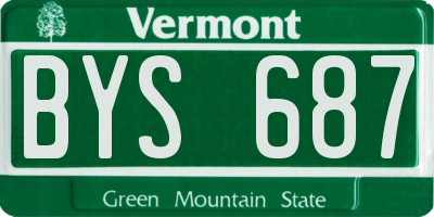 VT license plate BYS687