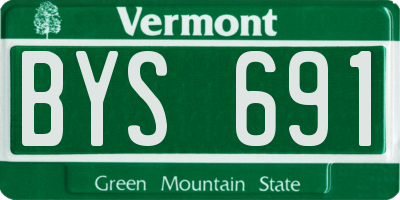 VT license plate BYS691