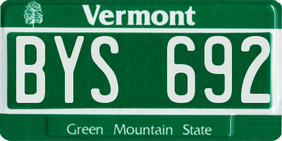 VT license plate BYS692