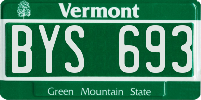 VT license plate BYS693
