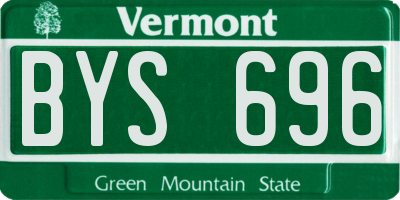 VT license plate BYS696