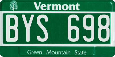 VT license plate BYS698